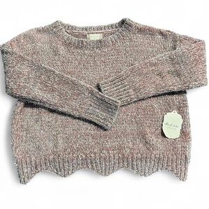 Altar'd State Blush and Heathered Crew Neck Sweater